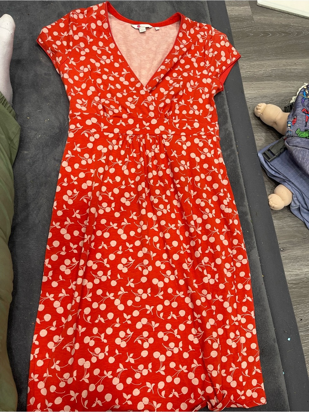Boden Pink and Red Scoop Neck Casual Top